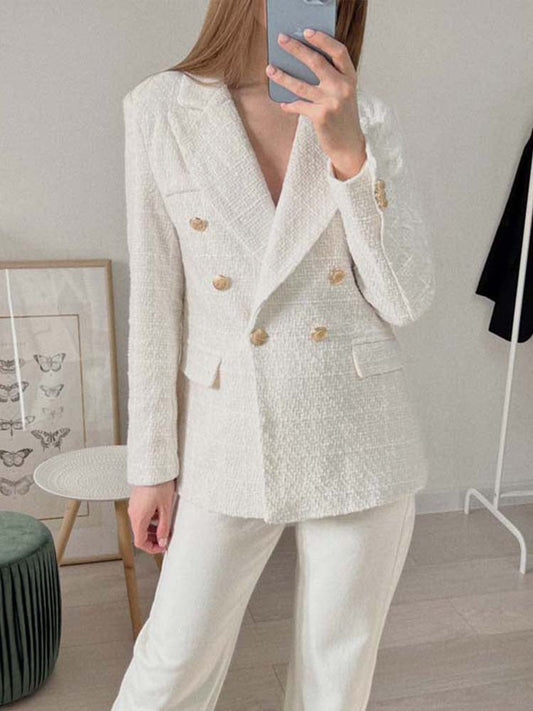 Addi Blazer | Female double breasted tweed blazer jacket