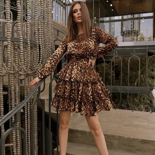 Adela Dress | Women's a-line dress with leopard print